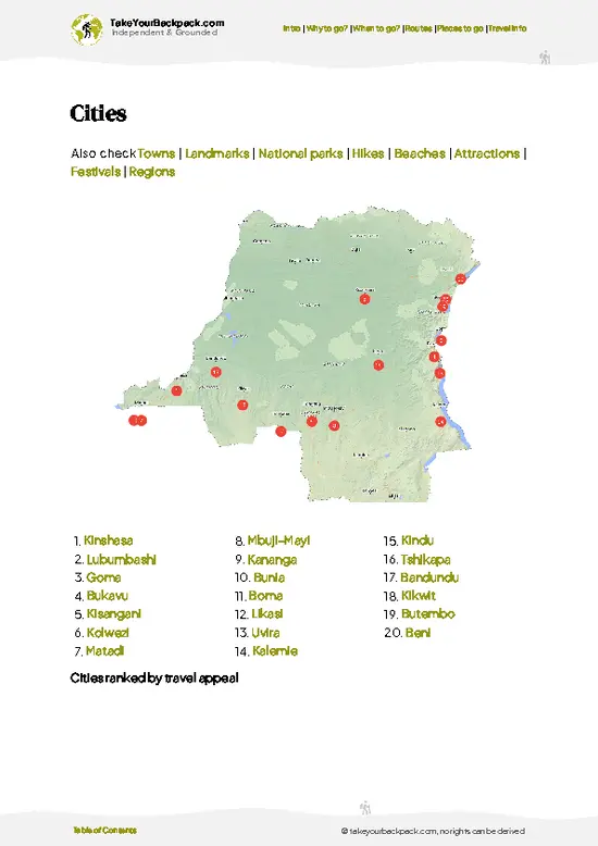 example page 6 from our offline Travel Guide for Democratic Republic of the Congo